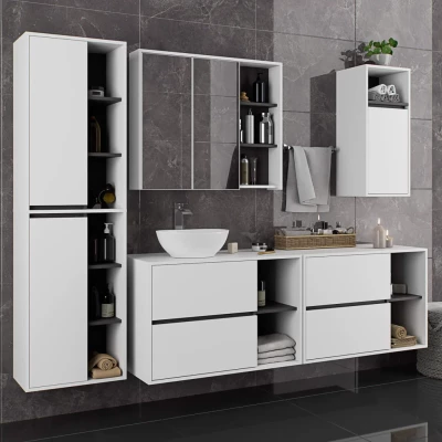Badezimmerschrank unter dem Waschbecken MARLION - weiß/grau