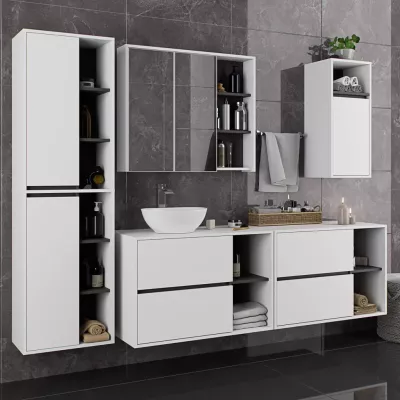 Badezimmerschrank unter dem Waschbecken MARLION - weiß/grau