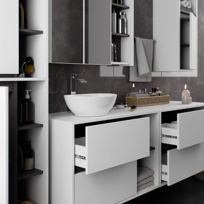 Badezimmerschrank unter dem Waschbecken MARLION - weiß/grau