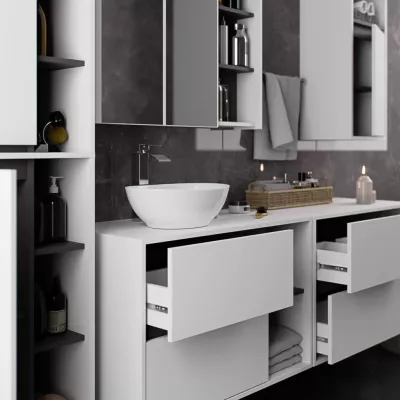 Badezimmerschrank unter dem Waschbecken MARLION - weiß/grau