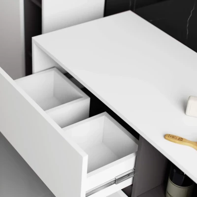 Badezimmerschrank unter dem Waschbecken MARLION - weiß/grau