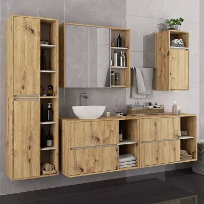 Badezimmerschrank unter dem Waschbecken MARLION - Artisan Eiche / Kaschmir