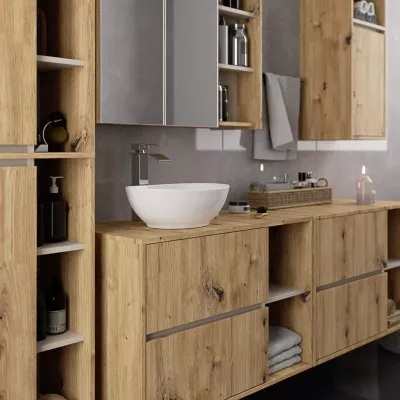 Badezimmerschrank unter dem Waschbecken MARLION - Artisan Eiche / Kaschmir