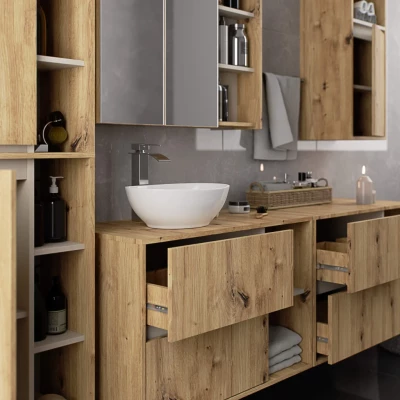 Badezimmerschrank unter dem Waschbecken MARLION - Artisan Eiche / Kaschmir