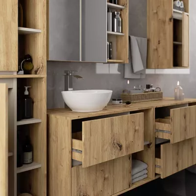 Badezimmerschrank unter dem Waschbecken MARLION - Artisan Eiche / Kaschmir