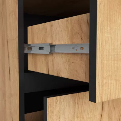 Badezimmerschrank unter dem Waschbecken MARLION - Craft Eiche / Schwarz