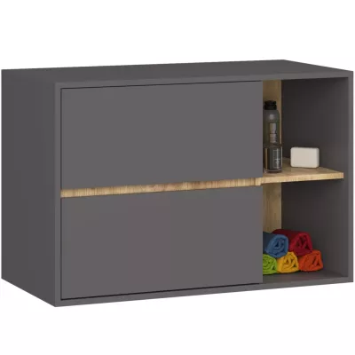 Badezimmerschrank unter dem Waschbecken MARLION - Grau / Artisan Eiche