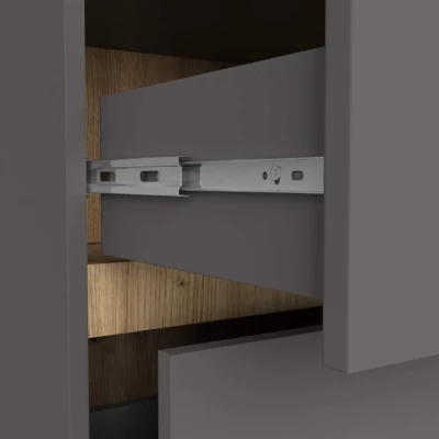 Badezimmerschrank unter dem Waschbecken MARLION - Grau / Artisan Eiche