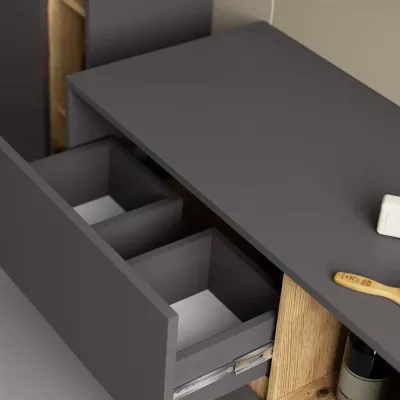 Badezimmerschrank unter dem Waschbecken MARLION - Grau / Artisan Eiche