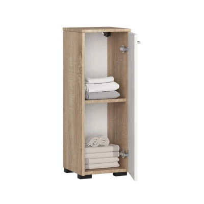 MERALYA Unterschrank für Badezimmer - Sonoma Eiche / Weiß