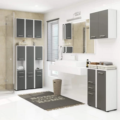 MERALYA Unterschrank für Badezimmer - weiß/grau