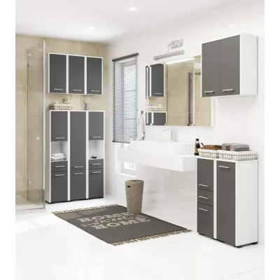 MERALYA Unterschrank für Badezimmer - weiß/grau