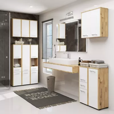 MERALYA Unterschrank für Badezimmer – Artisan Eiche / Weiß