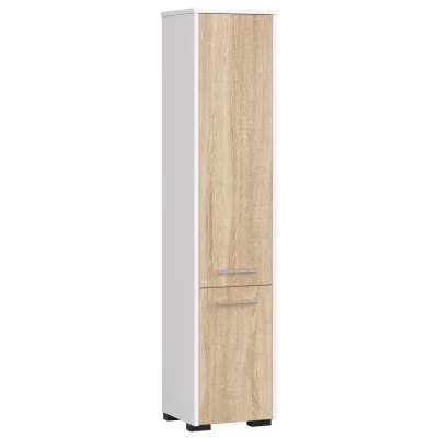 Badezimmerschrank MERALYA - weiß / Sonoma Eiche
