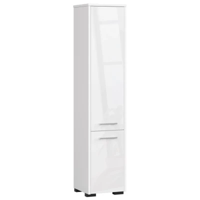 Badezimmerschrank MERALYA - weiß / weiß glänzend