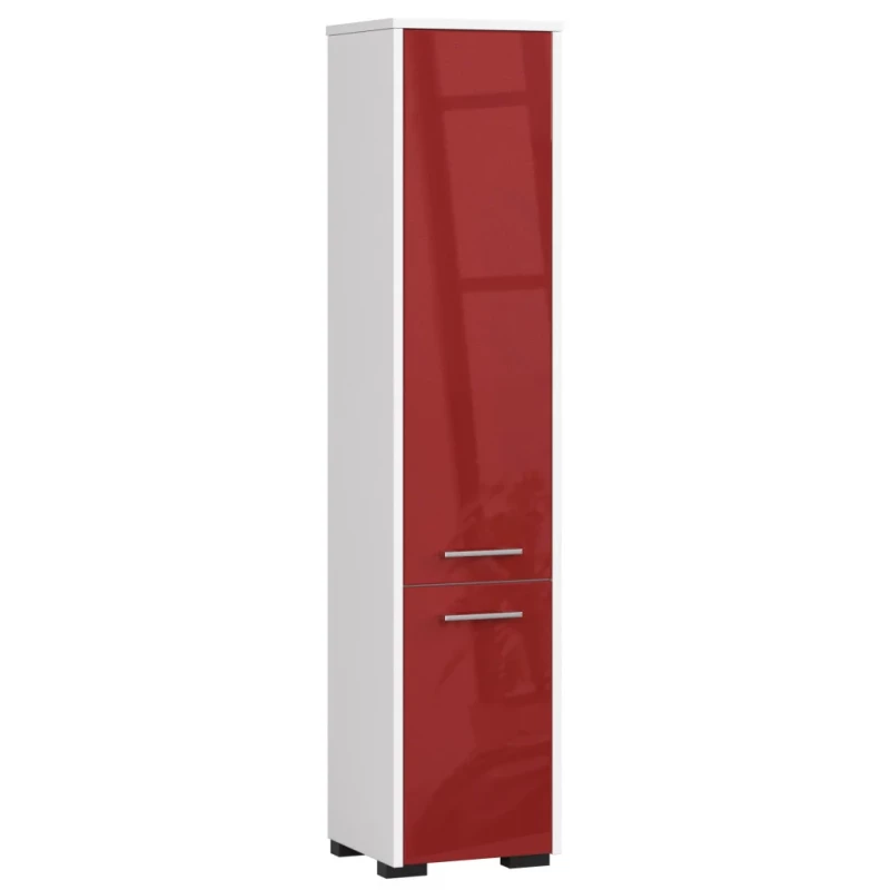 Badezimmerschrank MERALYA - weiß/rot glänzend
