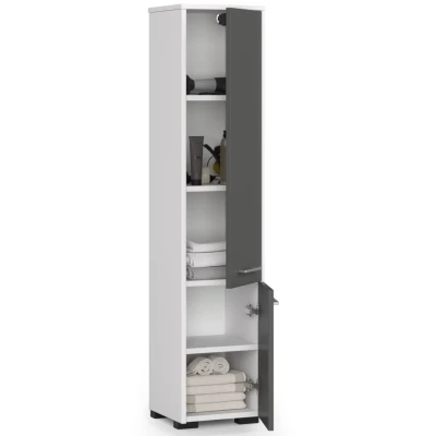 Badezimmerschrank MERALYA - weiß/grau