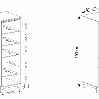 Hohe Vitrine ELLENSBURG - Kaschmir