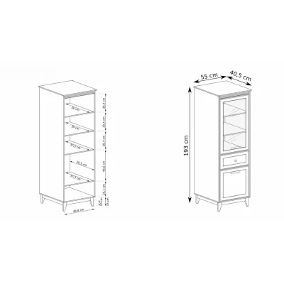 Hohe Vitrine ELLENSBURG - Kaschmir