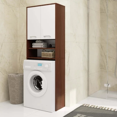 Badezimmerschrank über der Waschmaschine MERALYA - Wenge/Weiß