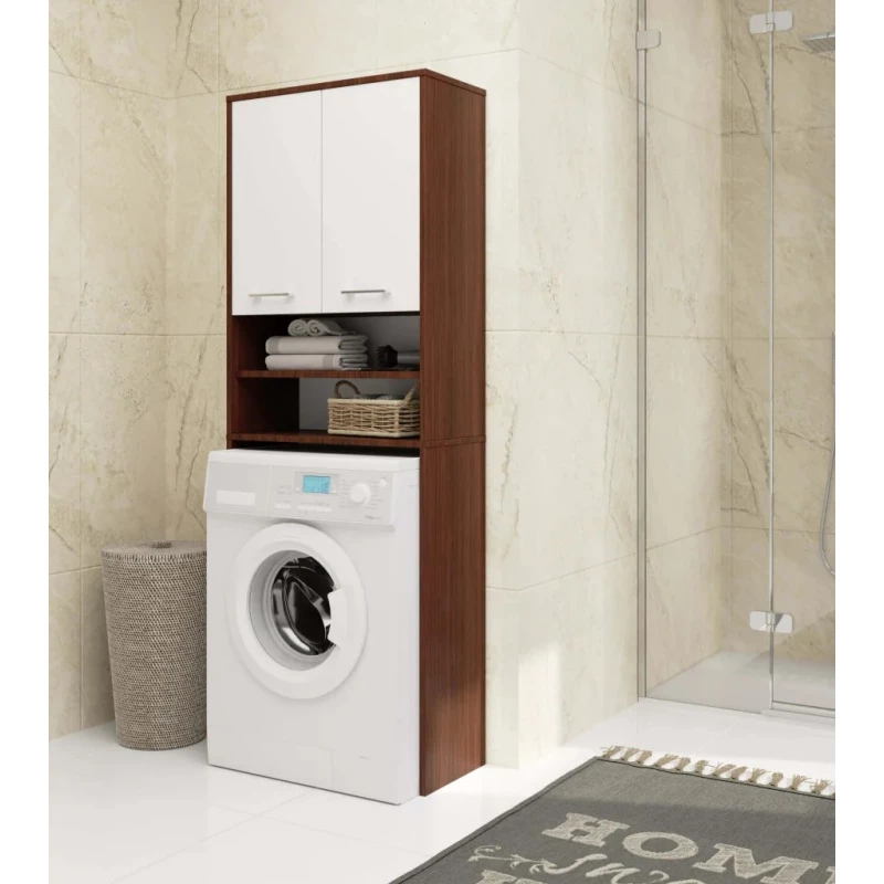 Badezimmerschrank über der Waschmaschine MERALYA - Wenge/Weiß