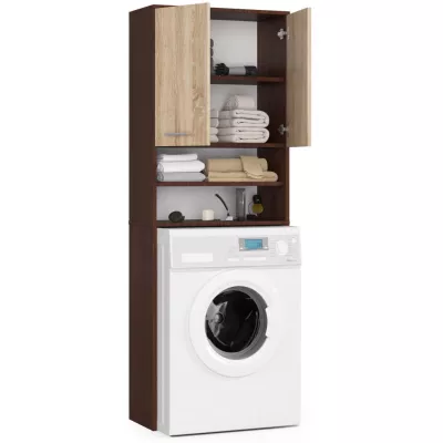 Badezimmerschrank über der Waschmaschine MERALYA - Wenge / Sonoma Eiche