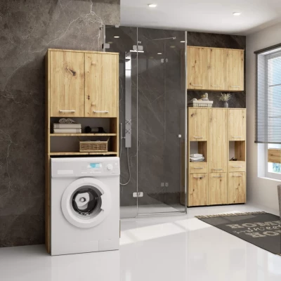 Badezimmerschrank über der Waschmaschine MERALYA – Artisan Eiche