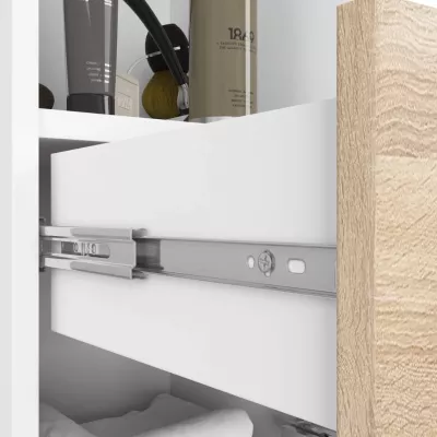 Badezimmerschrank mit Schublade MERALYA - weiß / Sonoma Eiche