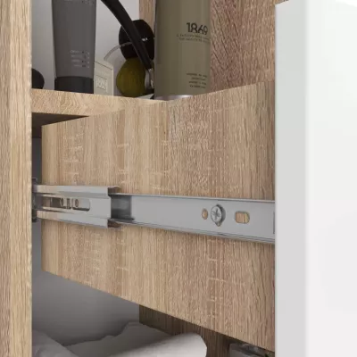 Badezimmerschrank mit Schublade MERALYA - Sonoma Eiche / Weiß