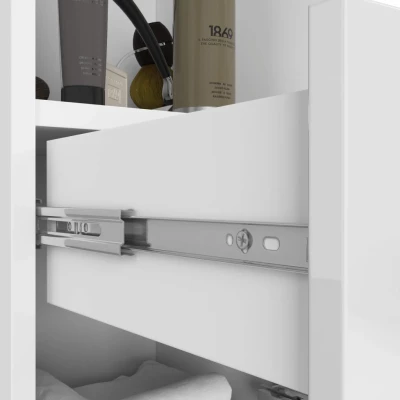 Badezimmerschrank mit Schublade MERALYA - weiß / weiß glänzend