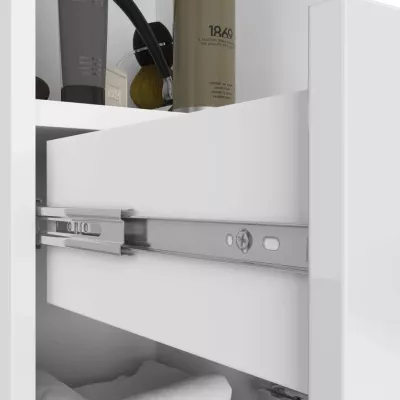Badezimmerschrank mit Schublade MERALYA - weiß / weiß glänzend