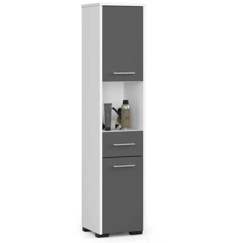 Badezimmerschrank mit Schublade MERALYA - weiß/grau