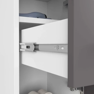 Kleiner Badezimmerschrank MERALYA - weiß/grau