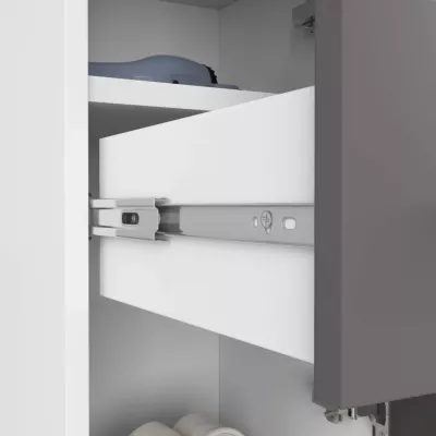Kleiner Badezimmerschrank MERALYA - weiß/grau