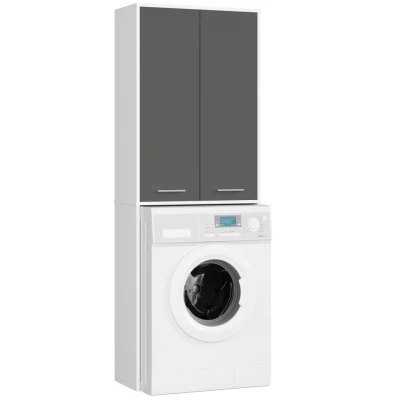 Hochschrank über der Waschmaschine MERALYA - weiß/grau