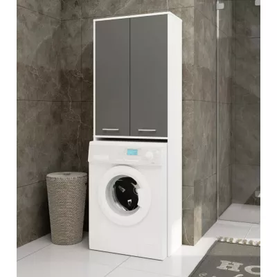 Hochschrank über der Waschmaschine MERALYA - weiß/grau