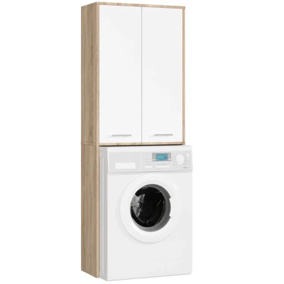 Hochschrank über der Waschmaschine MERALYA - Sonoma Eiche / Weiß