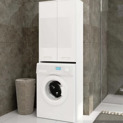Hochschrank über der Waschmaschine MERALYA - weiß / weiß glänzend