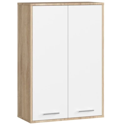 Hängeschrank fürs Badezimmer MERALYA – Sonoma Eiche / Weiß