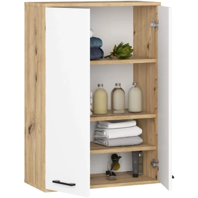 Hängeschrank fürs Badezimmer MERALYA – Artisan Eiche / Weiß