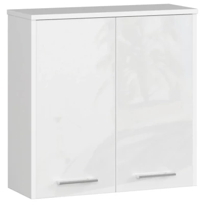 MERALYA Wand-Badezimmerschrank – weiß / weiß glänzend