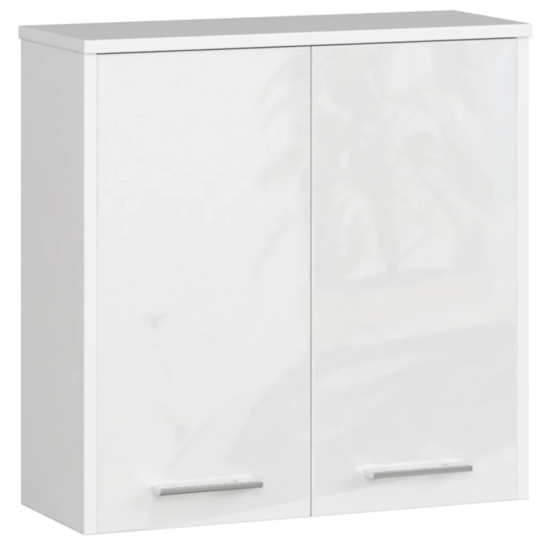 MERALYA Wand-Badezimmerschrank – weiß / weiß glänzend