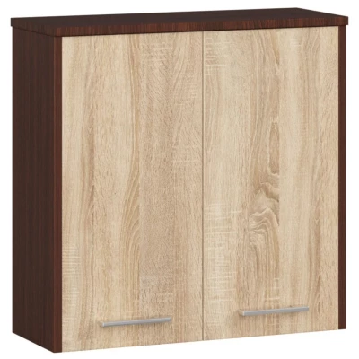 MERALYA Wand-Badezimmerschrank – Wenge / Sonoma Eiche