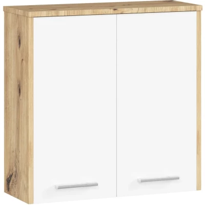 Wand-Badezimmerschrank MERALYA – Artisan Eiche / Weiß