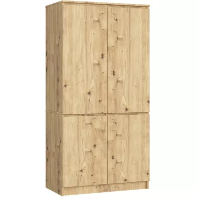 Viertüriger Kleiderschrank 90 cm LOTA - Artisan Eiche
