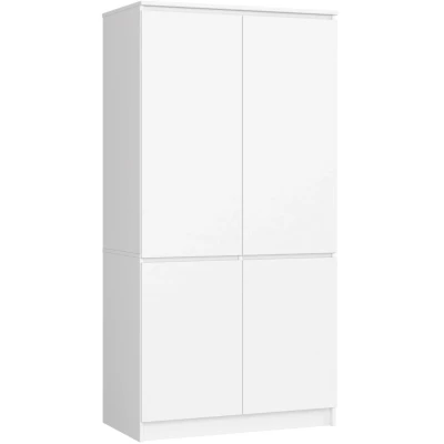 Viertüriger Kleiderschrank 90 cm LOTA - weiß
