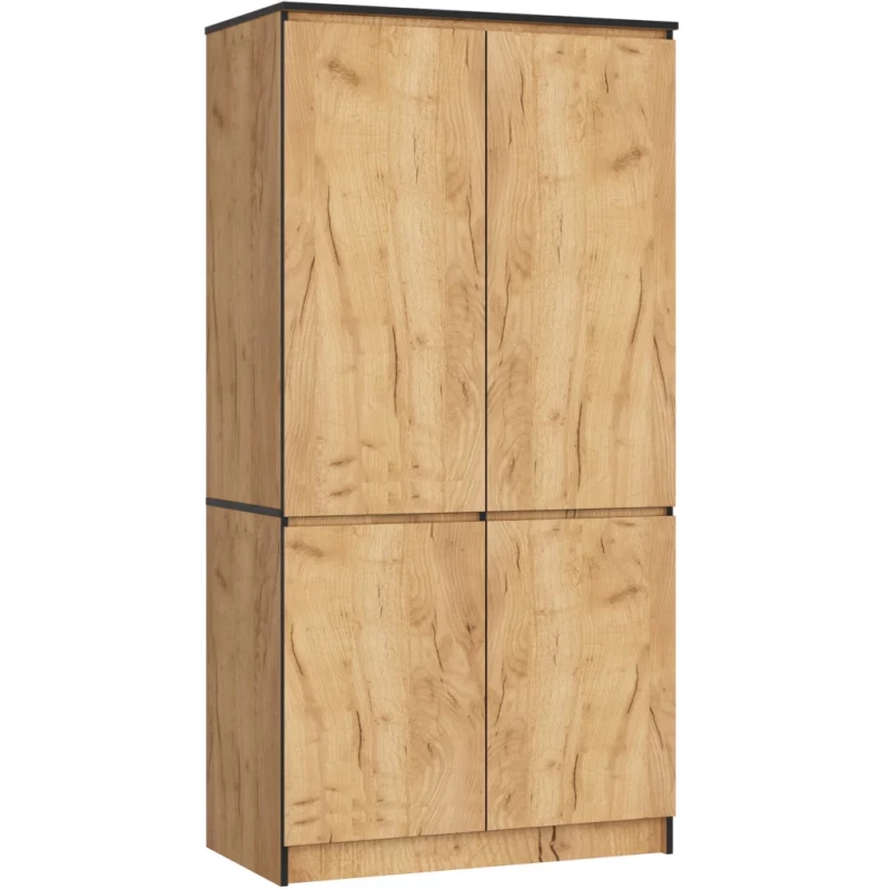 Viertüriger Kleiderschrank 90 cm LOTA - Craft Eiche