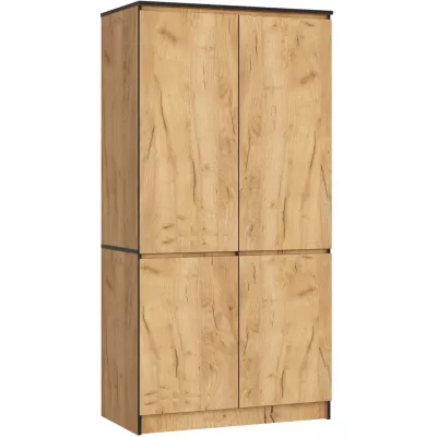 Viertüriger Kleiderschrank 90 cm LOTA - Craft Eiche