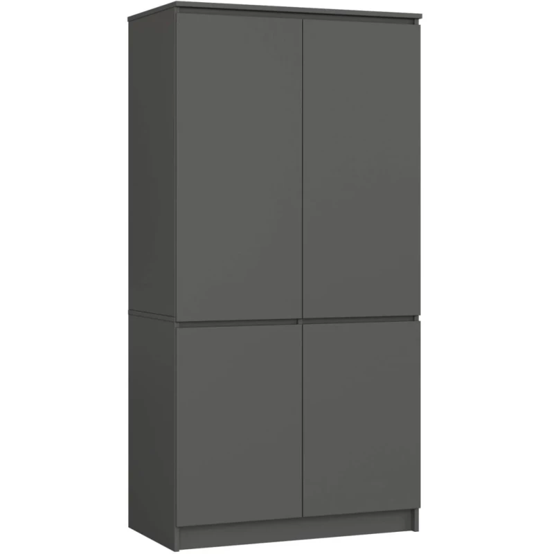 Viertüriger Kleiderschrank 90 cm LOTA - grau