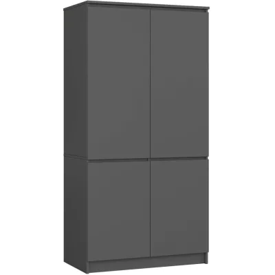 Viertüriger Kleiderschrank 90 cm LOTA - grau